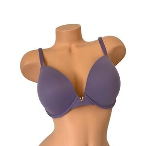 VICTORIA'S SECRET 36DD Love Cloud Push-Up Plunge Smooth Bra Solid Frozen Plum